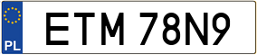 Trailer License Plate